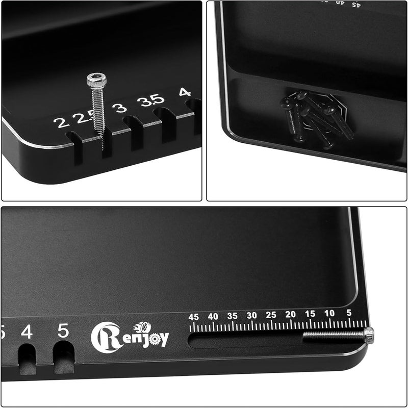 RCenjoy 4PCS Wrench 3.0/3.2/3.5/3.7/4.0/5.0/5.5/6.0mm Turnbuckle Nut Ball Joint Remover with RC Screw Tray for RC Car Boat Model Repair Tool Kit (Purple) - Image 3